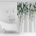 thumbnail image 4 of 60x72 Inch Shower Curtains for Bathroom Green Eucalyptus Leaves Fabric Bath Curtain Decor Floral Watercolor Botanical Waterproof Restroom Curtains Shower Set Accessories with 12 Hooks 60 Inch, 4 of 6