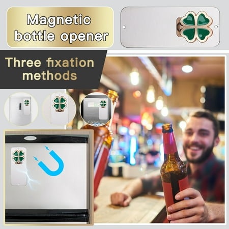 

XIAOFFENN Magnetic Sticker Stainless Steel Creative Wine Opener Beer Bottle Opener