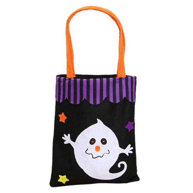 Sacs à Friandises Non Tissés d'Halloween avec Poignées - Sacs Mignons pour Fête avec Motifs de Chat et d'Araignée, Collection de Bonbons Réutilisables pour Enfants Halloween (10.4x8.8 Pouces)