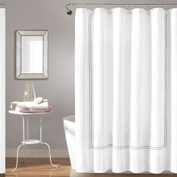 EleganceFlow Hotel Collection Shower Curtain, 72 x 72, White Wheat