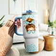 thumbnail image 3 of Nurse Coffee Messy Bun, Tumbler 40 Oz With Handle Lid And Straw, Tumblers Nurses Women Cups Student For Funny White Navy Blue Leopard Travel Nursing Er School, Nurse Gifts, 3 of 6