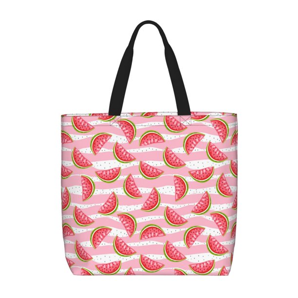 Fotbe Sweet Watermelon Bolsa Tote con Estampado para Mujer, Bolsos con Cremallera, Bolsa de Hombro Casual de Gran Capacidad con Bolsillos Internos