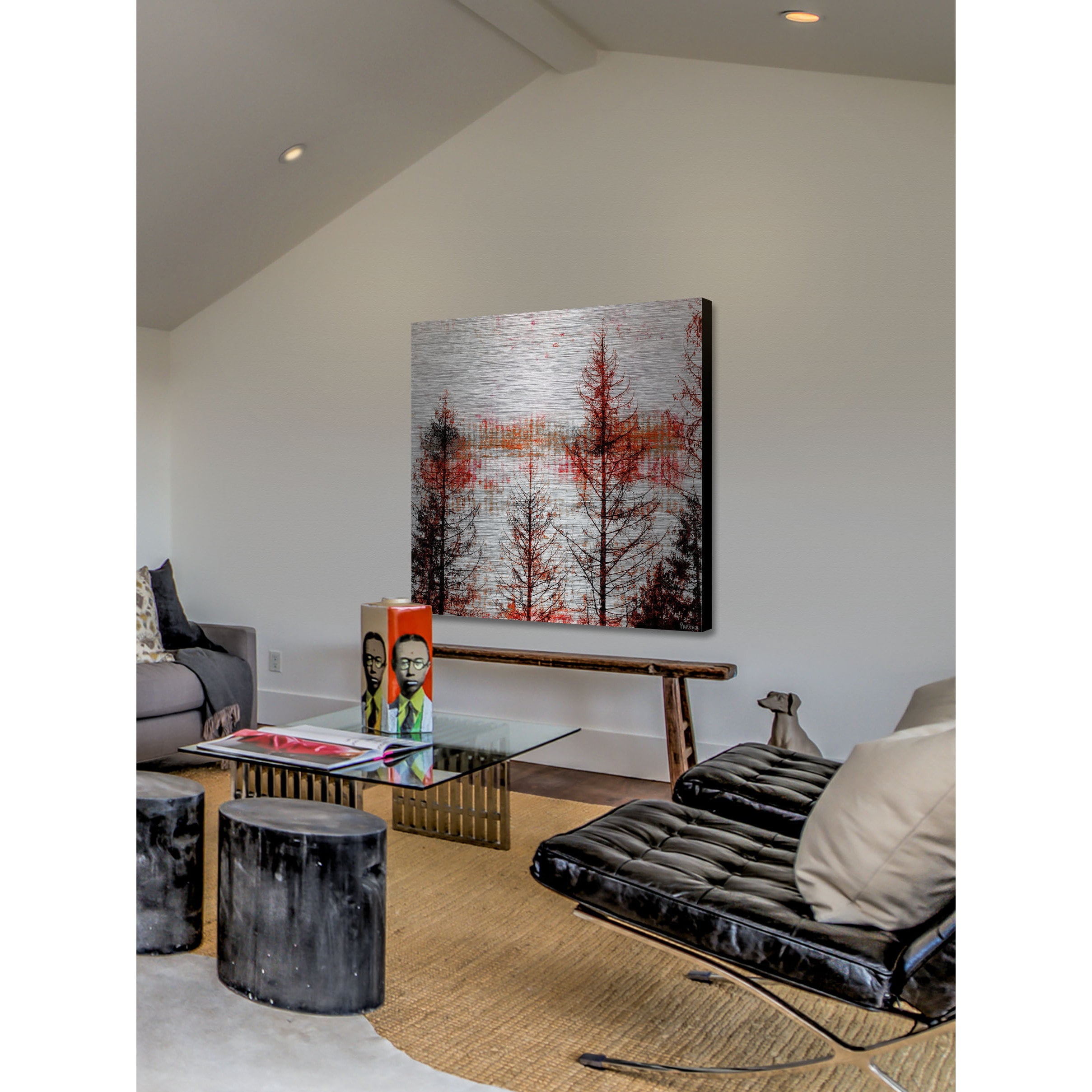 Parvez Taj Pt-Wnpw-105-Al-32 32" x 32" "Orange Hue" Art Print On Aluminium