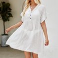 thumbnail image 2 of CFLVAEK Beach Cover Ups for Women Vacation Sheer Ruffled Sleeve V Neck Swimwear Cover Up Sun Proof Coverup Dress Free Size, 2 of 8