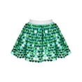 thumbnail image 2 of Girls Skirt Green Sequin Mermaid Sparkly Mini Tutu Belly Dance Party 2-3 Years, 2 of 5