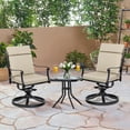 thumbnail image 2 of Aoodor 2Pcs Outdoor Patio Dining Chair Cushion Set, Fade and Water Resistant Polyester Fabric Cover with Ties and Zipper, 44''x21''x3.2'' -Khaki, 2 of 8
