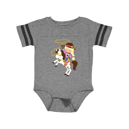 

Inktastic Cowgirl Sheriff Horse Lasso Blonde Hair Gift Baby Girl Bodysuit