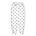 thumbnail image 6 of FAIWAD Plus Size Capris for Women Elastic Waist Polka Dots Print Cropped Pants Summer Drawstring Yoga Pants, 6 of 6