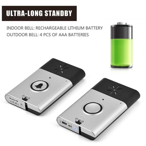 HURRISE 2.4GHz Mini Portable Dual Way Voice Intercom Wireless Doorbell Interphone System,Mini Doorbell