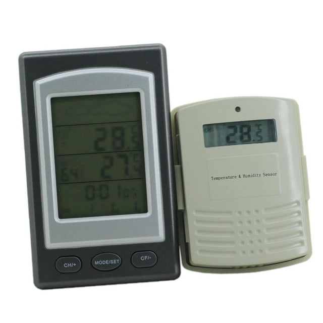 Higrómetro digital profesional inalámbrico para monitor de temperatura y humedad, monitor de pantalla grande de 4 '', con retroiluminación LED Soledad Higrómetro inalámbrico digital