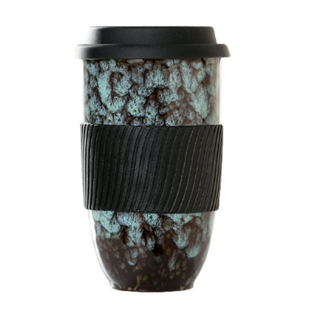 

Ceramic Mug with Silicon Lid and Sleeve Large Portable Reusable Convenient and Uniquely Style for Daily Life