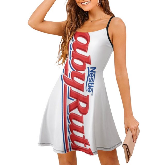 Robe Élégante Douce d'Halloween Baby Ruth pour Femmes, Robe Kawaii à Col Carré Baby Ruth pour Halloween