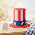thumbnail image 4 of Jiibva USA Flag Pattern Top Hat Uncle Sam Hat Independence Day Headwear for Festival Carnival Halloween Fancy Dress Accessory, 4 of 7