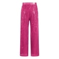 thumbnail image 2 of Lejafay Kids Girls Sparkly Sequins Dance Pants Elastic Waist Bottoms Trousers Hip Hop Jazz Disco Dancewear Hot Pink 16, 2 of 7