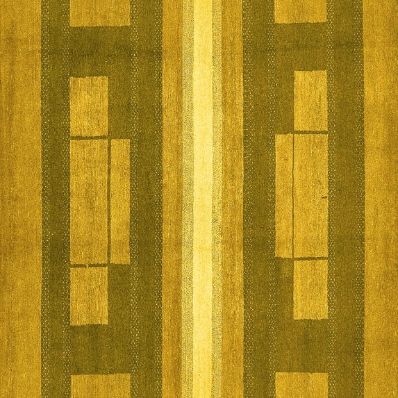 Ahgly Company Indoor Square Abstract Yellow Modern Area Rugs, 4' Square