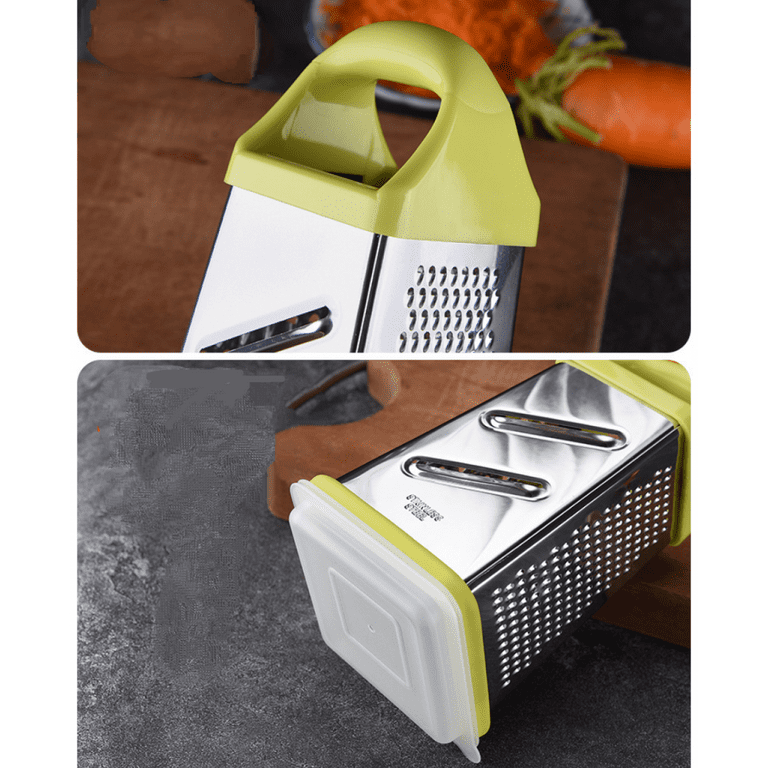 Box Grater, Stainless Steel Vegetable Grater With Storage Box