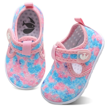 

Barerun Baby Boys Girls Water Sport Shoes Barefoot Kids Aqua Socks Quick-Dry Beach Swim Pool Shoes Pink Scale Infant