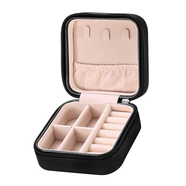 Organizador de joyas Sunnimix Viaje Impermeable Cuero Negro