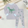 thumbnail image 2 of CAUYDYLittle Boy Comy Pajama Set Cotton Dinosaur Print Sleepwear Long Sleeve Top Pants Set Pjs(L101-Mint Green,7-8 Y), 2 of 9