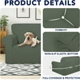 thumbnail image 4 of 100% Dual Waterproof Couch Cover Slipcovers for Couches and Sofas - Stretch Non Slip Fleece Sofa Covers Washable, Leakproof Furniture Protector for Kids, Pets, Dog (Sofa, Light Gray), 4 of 7