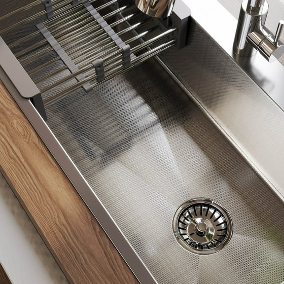 MEANDAROL 28 inch Silver Nano-Coated Stainless Steel Drop-In Single Bowl Kitchen Sink with Accessories