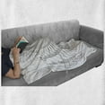 thumbnail image 6 of Spires Soft Flannel Fleece Throw Blanket, Geometric Helix Spiral Like Underwater Shell with Chambers Cyclic Artwork Print, Cozy Plush for Indoor and Outdoor Use, 50" x 70", Grey White, by Ambesonne, 6 of 6