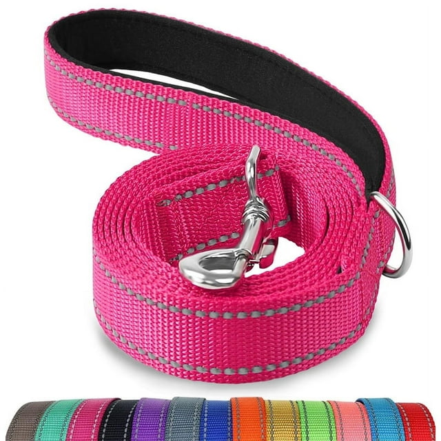 Laisse pour Chien en Nylon Réfléchissant à Rayures - Libération Rapide - Longueur 120-300 cm pour Tous les Chiens