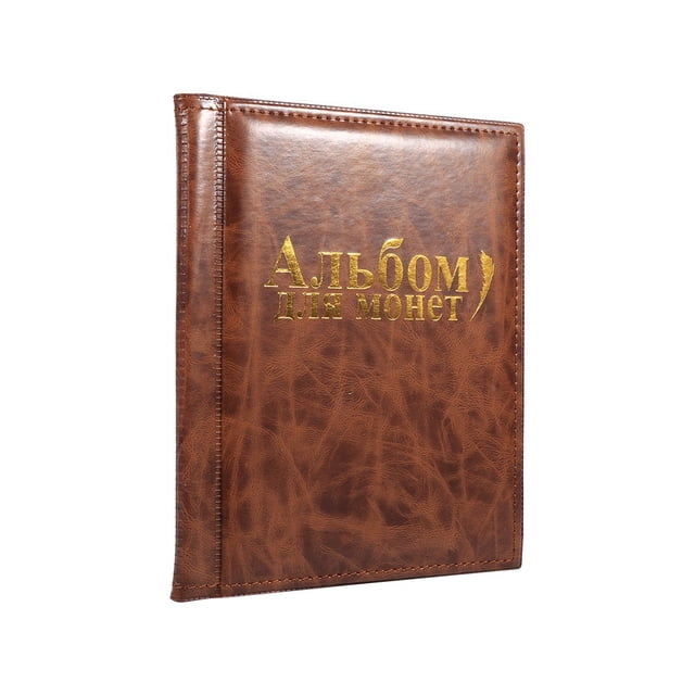 Álbum de monedas de colección, 1 unidad, 10 páginas, 250 unidades, color marrón