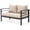 Beige, variant on Delmango Outdoor Patio Furniture Sofa, 2-Seater Metal Frame Chair Couch with Removable Washable Cushions, Wide Armrests & All-Weather for Garden, Balcony, Backyard - Grey