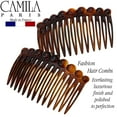 thumbnail image 4 of Camila Paris CP33/2 French Hair Side Comb Small Tortoise Shell French Twist Hair Combs Decorative, Strong Hold Hair Clips for Women Bun Chignon Up-Do Styling Girls Hair Accessories, Made in France, 4 of 5