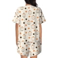 thumbnail image 6 of Haiem Milk Tea Pattern Pajama Set for Women 2 Piece Lounge Set Short Sleeve Tops and Shorts Soft Sleepwear-4X-Large, 6 of 7