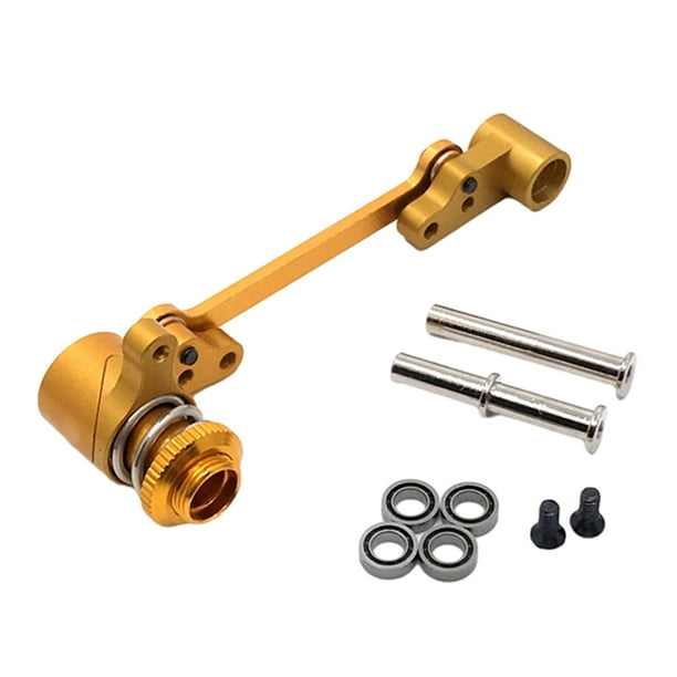 Bewildely 1 Uds 1/14 Servo protector de dirección completo de aleación de aluminio de alta precisión Rc Servo protector de dirección completo Kits de construcción modelo Dorado