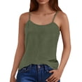 thumbnail image 1 of Top sin tirantes holgado con tirantes de seda helada de color liso y espalda arrugada para mujer - Poliéster suave, transpirable y ligero, tallas S-XXL, perfecto para primavera/verano, 1 of 5