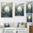 thumbnail image 4 of Designart "Wreathed In Blue And Gold Botanical Melody III" Wreath Floater Framed Canvas Prints, 4 of 5
