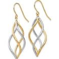 thumbnail image 2 of 14K Two-Tone Jbsp's Polished Dangle Earrings (38.8 X 14) Made In Turkey le1950, 2 of 5