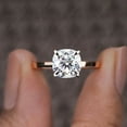 thumbnail image 3 of Cora Jewellery 2CT Cushion Moissanite Bridge Diamond Solitaire Engagement Ring For Women, 10K Rose Gold, 3 of 5