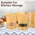 thumbnail image 6 of 10 Pcs Kraft Bags with Window Kraft Stand up Pouches Bulk Kraft Zipper Lock Paper Bags Pouches Food Storage Bags Reusable Heat Sealable Bags for Packaging Home Office Business (6 x 9 Inch), 6 of 7