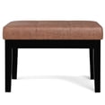 thumbnail image 5 of Simpli Home Lacey 26 inch Wide Contemporary Rectangle Small Tufted Ottoman Bench in Distressed Saddle Brown Vegan Faux Leather, 5 of 8
