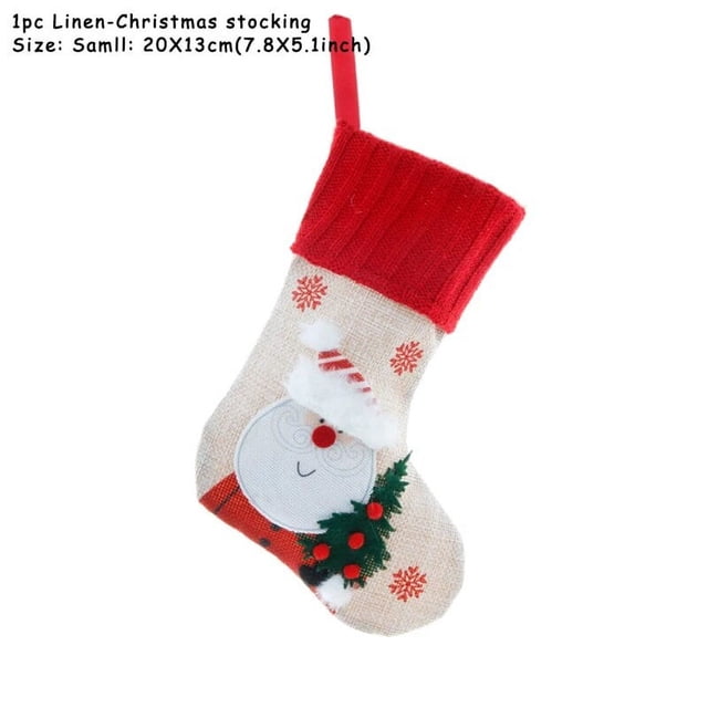 Calcetines navideños para decoración del hogar, bolsa de regalo de Papá Noel, saco de dulces, Año Nuevo, 2023