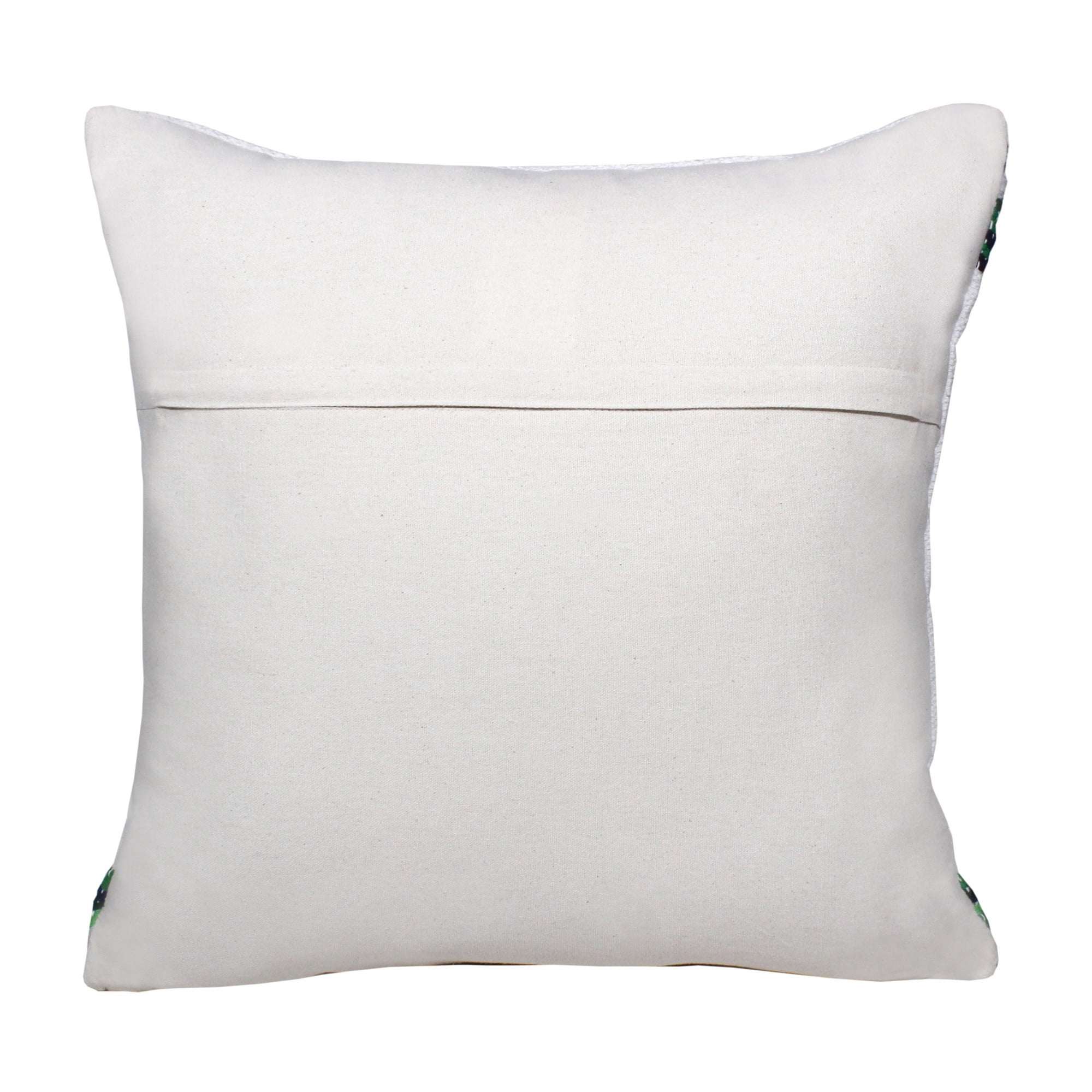 Harlow Hill Green/White/Blue Floral Bohemian/Eclectic Cotton Blend Throw Pillow Cover, 20" x 20"