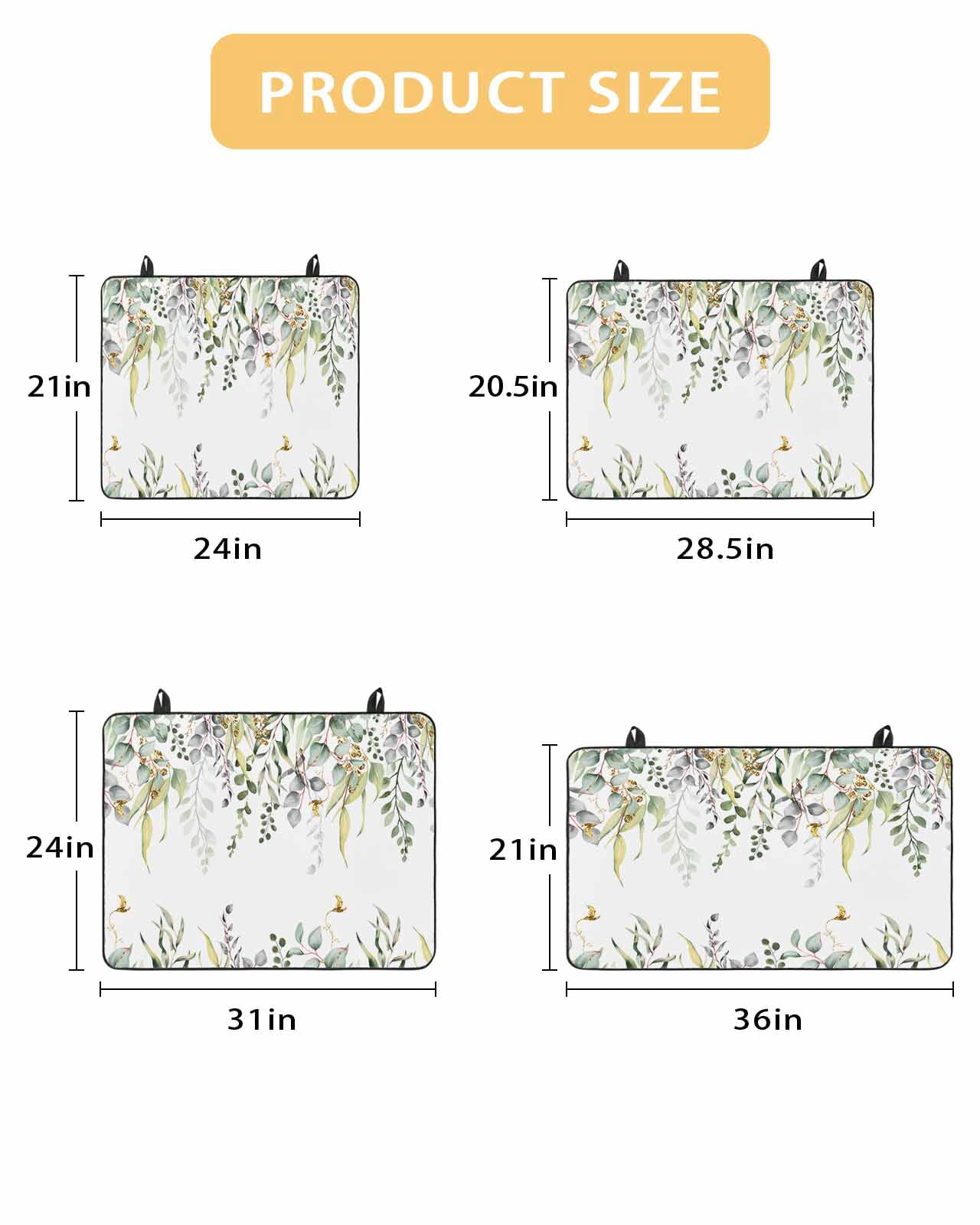 Large Induction Cooktop Protector Mat Eucalyptus Stove Top Covers for Electric Stove, Sage Green Botanical Weeping Leaf Decorative Stove Burner Cover Mats, Glass Top Stove Cover