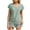 Green, variant on Shirts for Women Trendy Hollow Out V-Neck Short Sleeve Tops Casual Loose Fit Daily Work Sports T Shirts with Pockets