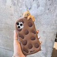 thumbnail image 2 of Phone Case for iPhone X/XS, Super Cute 3D Brown Cookie with Bear Lying on Top Soft TPU Silicone Gel Rubber Cover Case, Kawaii Cartoon Case Full Body S, 2 of 4