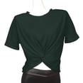 thumbnail image 5 of Otvok Women Fashion Casual Solid Color Backless Hollow Front and Back Wearable T-Shirt Short-Sleeve Round Neck Tops, 5 of 6