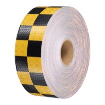 Uxcell Reflective Tape, Waterproof Self Adhesive High Visibility Caution Warning Safety Tape Gold/Black