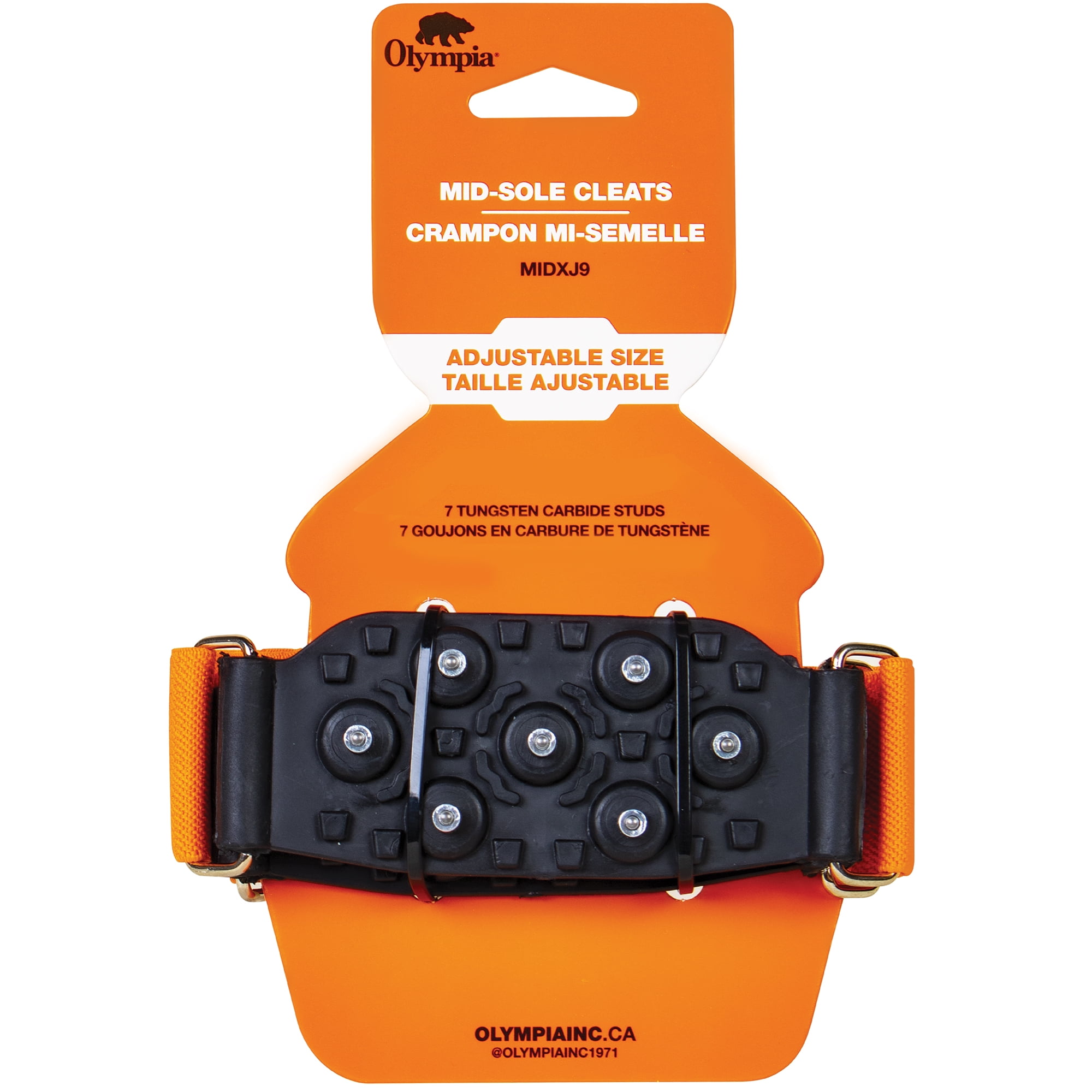 OLYMPIA Ice Cleats MIDXJ9 MidSole Traction Cleats, Portable Snow