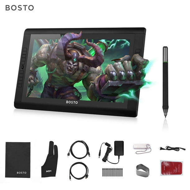 Bosto Bt 22ux 21 5 Inch Graphic Monitor Drawing Tablet Hd Ips Display Screen 19 1080 Resolution With Express Keys 2 Rollers Adjustable Stand 8192 Level Pressure Battery Free Pen pcs Pen Nips Walmart Com Walmart Com