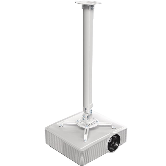 VIVO Universal White Tall Extending Projector Ceiling Mount, Height Adjustable