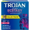 TROJAN Double Ecstasy Lubricated Condoms - 24 Count (Pack of 3)