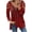 Red, variant on Fesfesfes Women Tunic Tops Printed Long Sleeve Tops V-Neck Zipper Casual Tops T-shirt